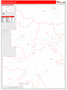 Green Lake County, WI Digital Map Red Line Style